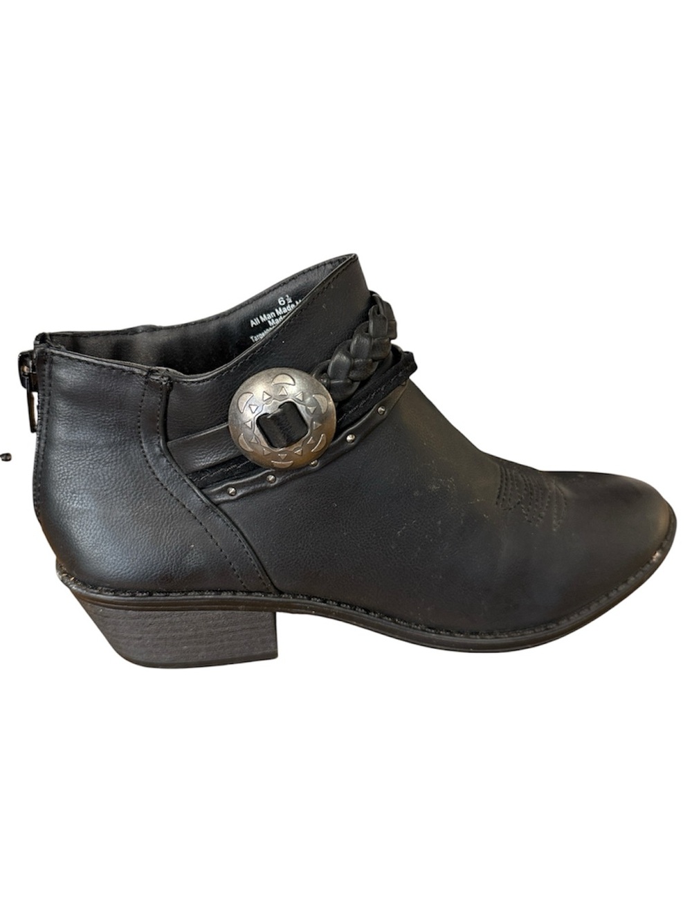 DV DOLCE VITA WOMENS 10 ELSA CHELSEA BLACK WESTERN ANKLE BOOTIE ZIP CLOSURE 6.5